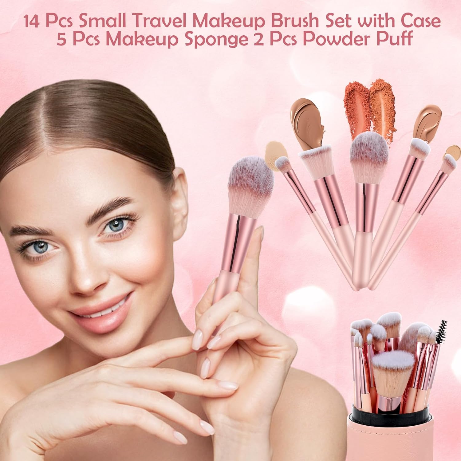 Professionelles Make-up-Pinsel- & Schwamm-Set