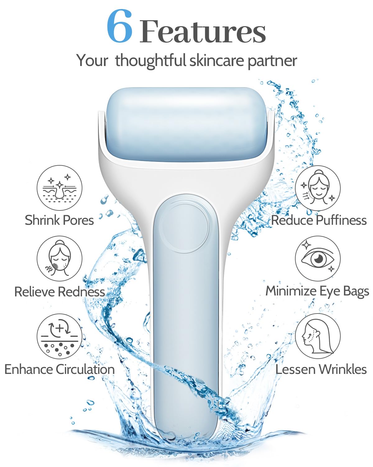 Gua Sha Massage-Set für Gesicht & Körper mit 6 Funktionen zur Hautpflege, wie Schwellenreduktion und Durchblutungsförderung.