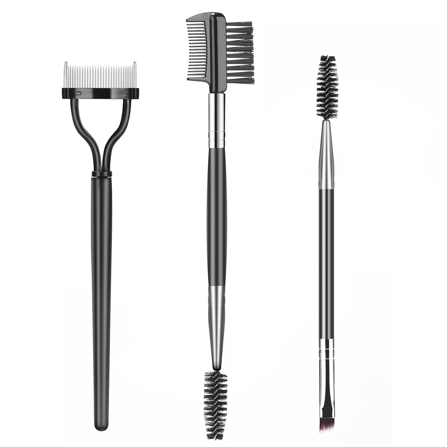 Augenbrauen- & Wimpernbürste Set aus drei Tools für perfekte Augenbrauen und Wimpern.