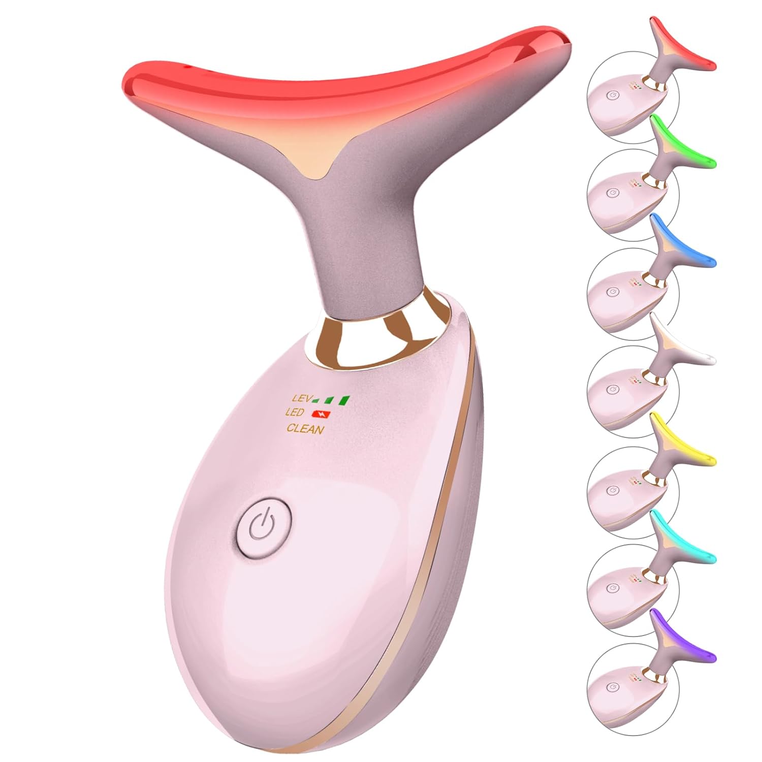 3D Gesichtsmassage-Roller in rosa mit LED-Funktion für Hautstraffung und Erfrischung