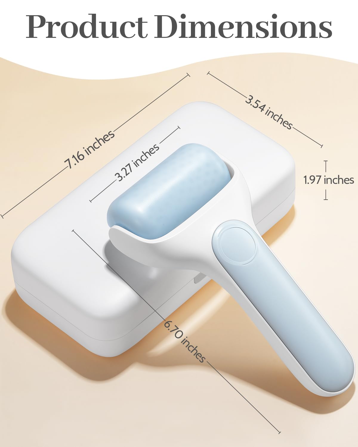 Produktabmessungen des Gua Sha Massage-Sets für Gesicht & Körper mit Roller und Box