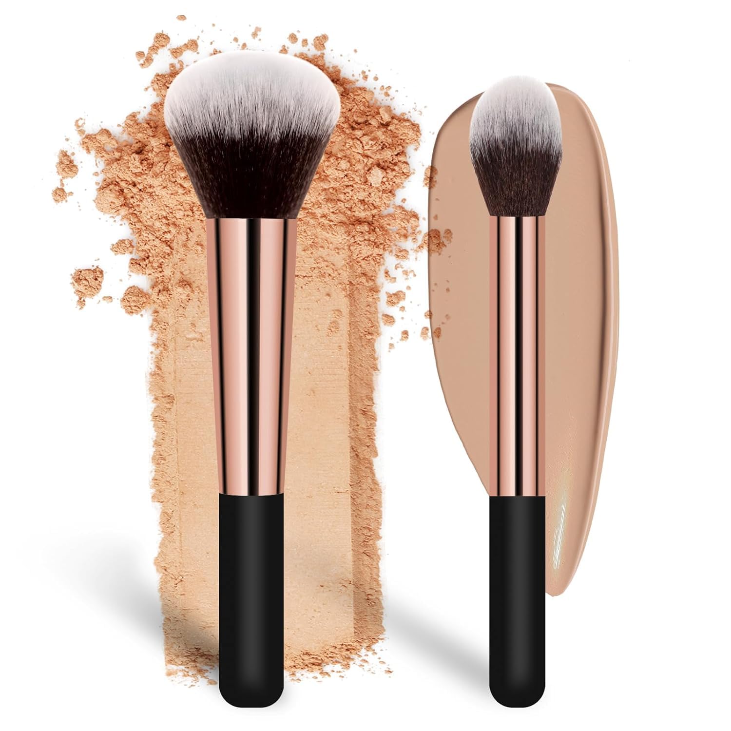 Make-up Pinselset mit weichen Borsten für Foundation und Concealer, ideales Make-up Zubehör.