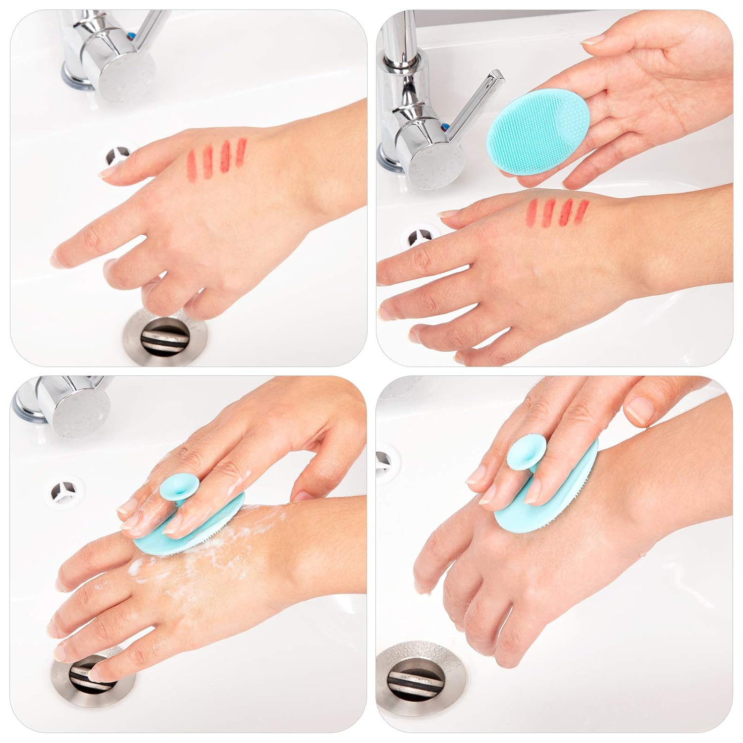 Ultraschall-Gesichtsspatel Anwendung mit sanfter Reinigung, Entfernung von Make-up und Hautpflege.